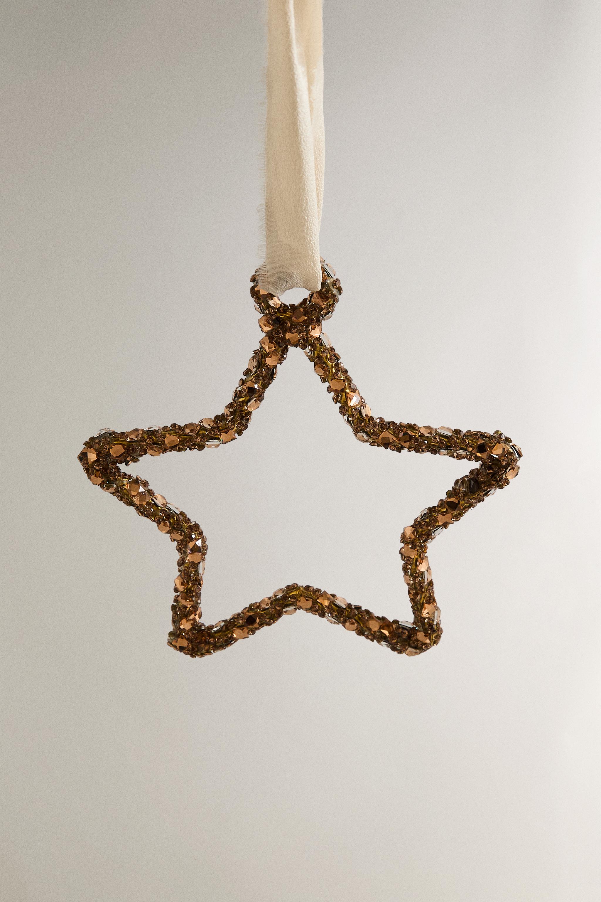 GOLDEN STAR STRUCTURE CHRISTMAS TREE ORNAMENT